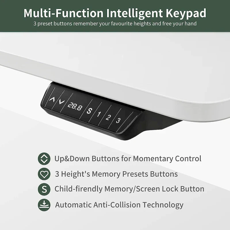 FEZIBO Standing Desk with Keyboard Tray, Electric Height Adjustable Desk, Sit Stand Up Desk, Computer Office Desk