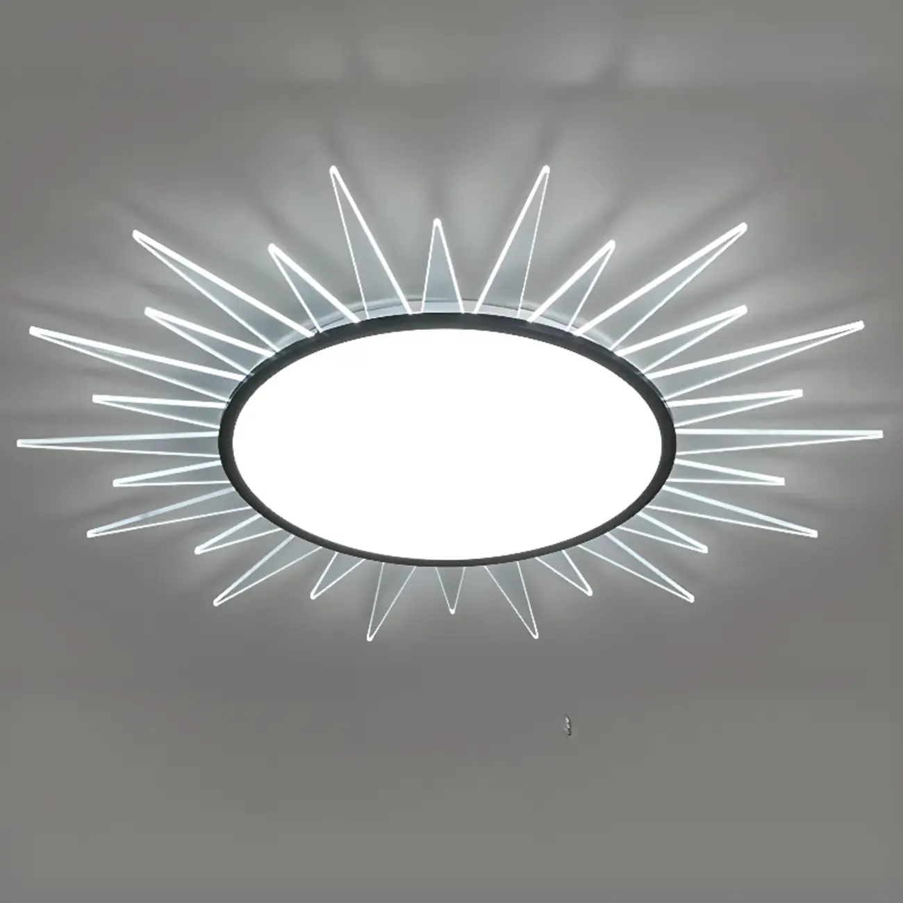 Large Acrylic Round Sunburst LED Flush Mount Ceiling Light