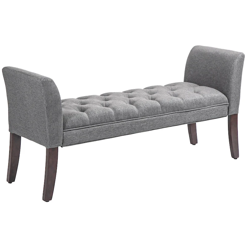 HOMCOM End of Bed Bench with Button Tufted Design, Upholstered Bench