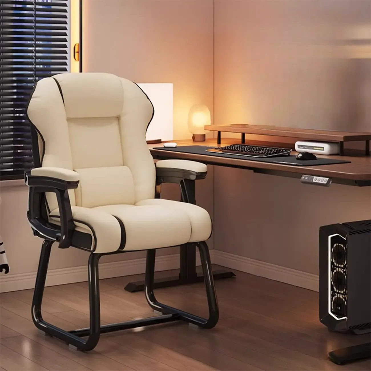Yellow High-Back Leather Ergonomic Executive Chair