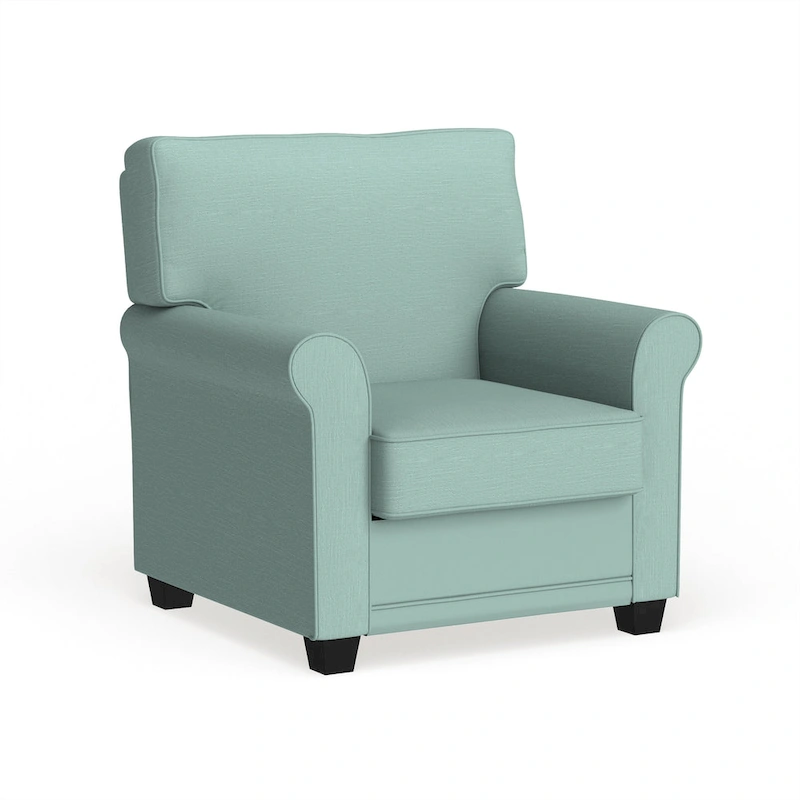 Charmayne Transitional Linen Padded Chair with Rolled Arms by Furniture of America