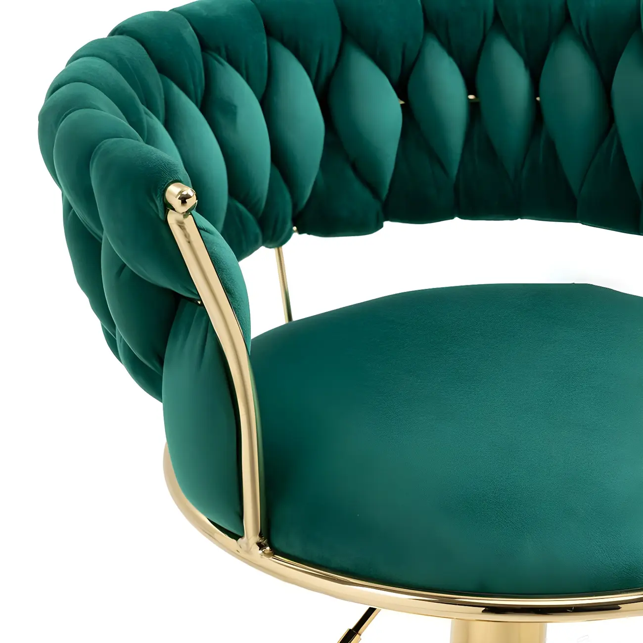 Gold Base Low Back Adjustable Swivel Bar Stool