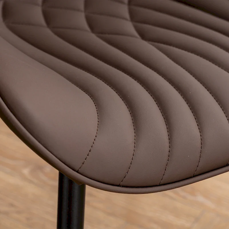 Modern Upholstered Leather Armless Dining Chairs Set of 2