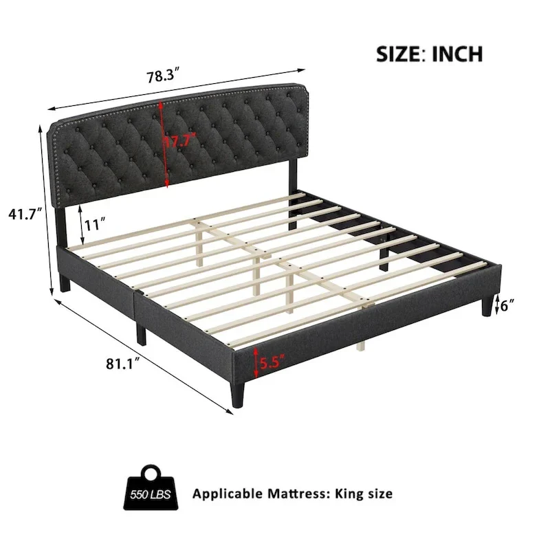 Adjustable Headboard with Upholstery