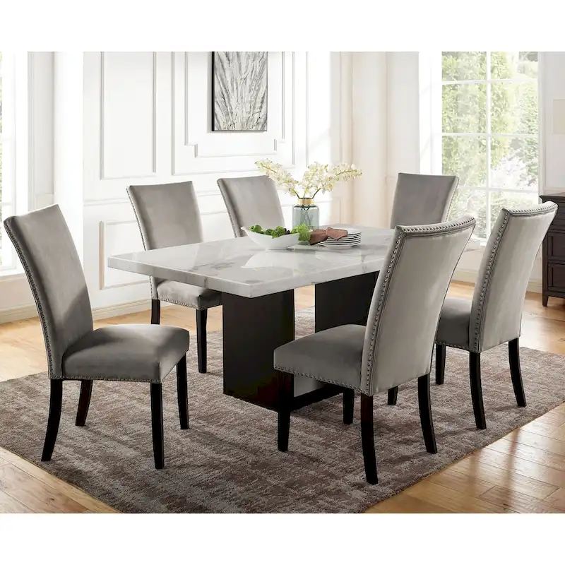 Furniture of America Cots Modern Nailhead Dining Side Chairs (Set of 2)
