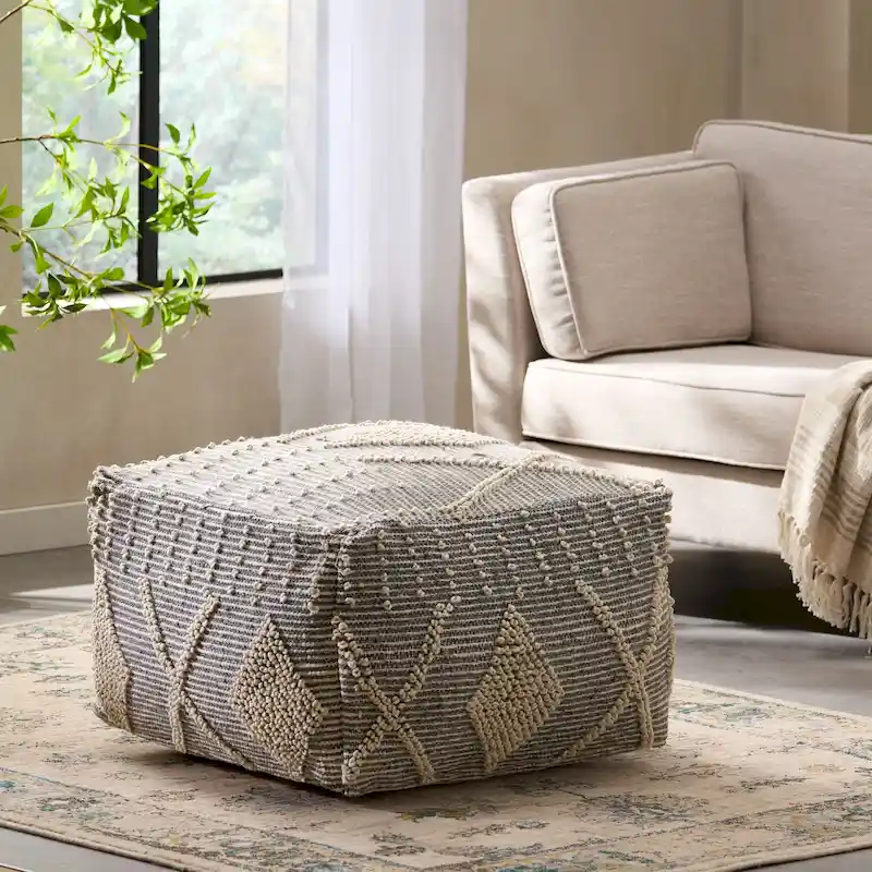 Brinket Boho Cube Yarn Pouf by Christopher Knight Home