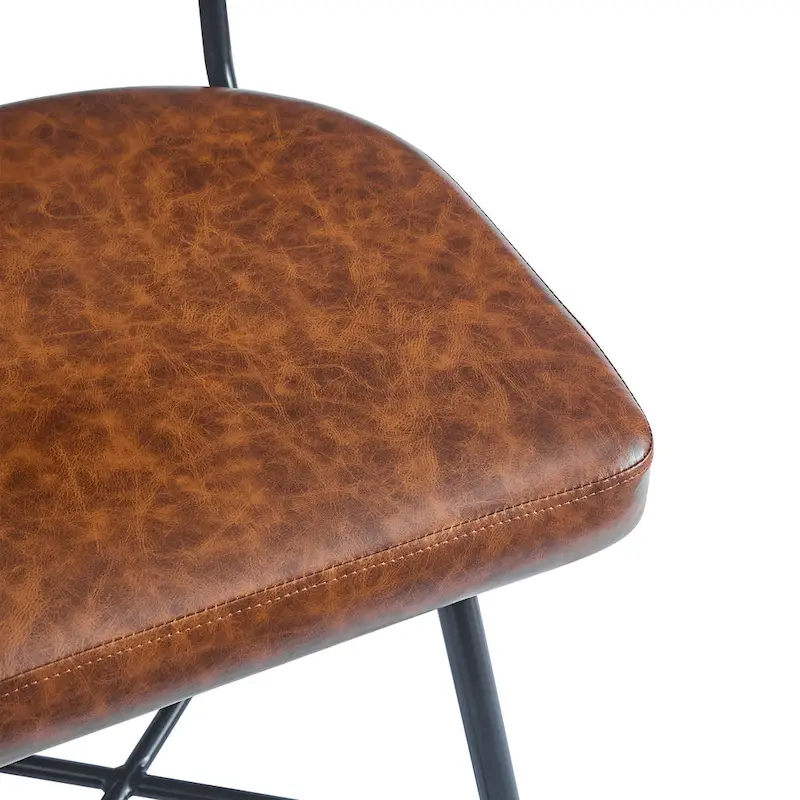 26 Retro Swivel Counter Stools, Set of 2 PU Leather Bar Chairs with Cushioned Seat and Iron Frame