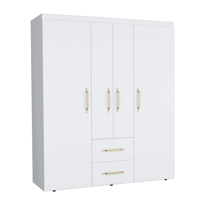 Bariloche Armoire with Hanging Rods, Shelves, 2 Drawers