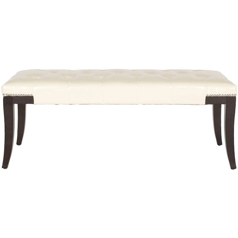 SAFAVIEH Leia Cream Tufted Nailhead Bench - 48Wx20Dx19H