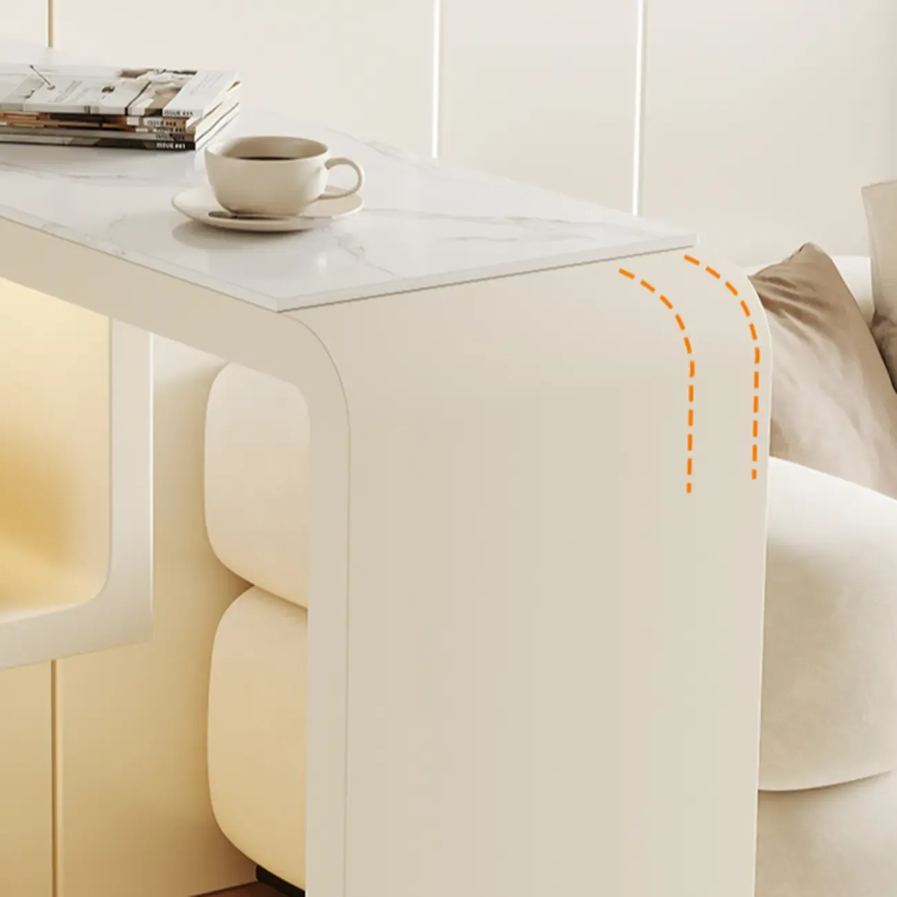 Modern Off-White Wood Integrated Design Bar Tables