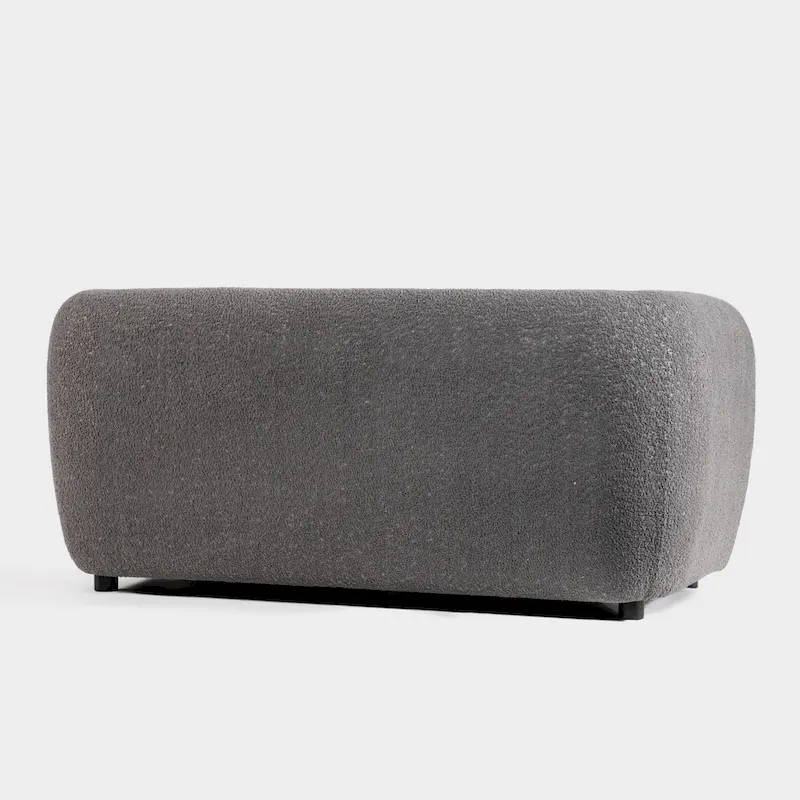 Furniture of America Vanessa Modern Curved Arms Boucle Loveseat Couch, Small Sofa with Seat Cushion and Wooden Legs