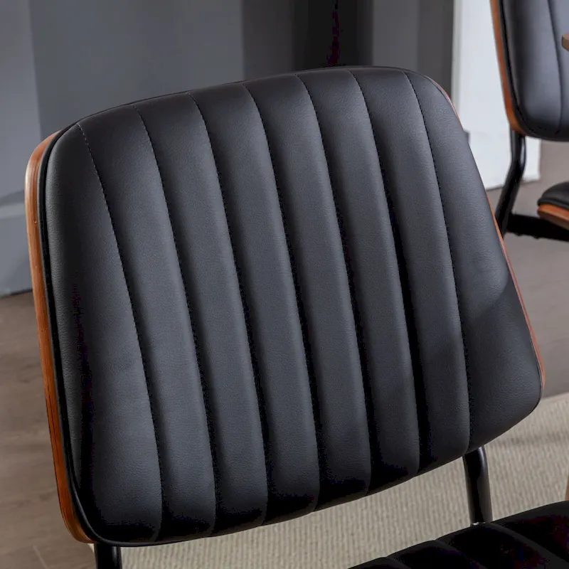 GDFStudio Mid Century Modern Armless Upholstered Dining Chairs with Metal Legs