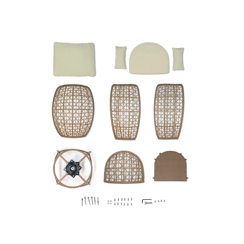 Rio Vista Sandstone Swivel Egg Chair Set with Side Table (2-Piece)