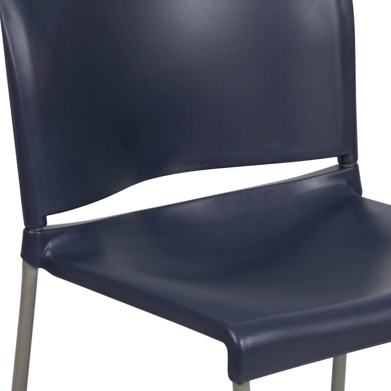 880 lb. Capacity Full Back Contoured Stack Chair with Powder Coated Sled Base