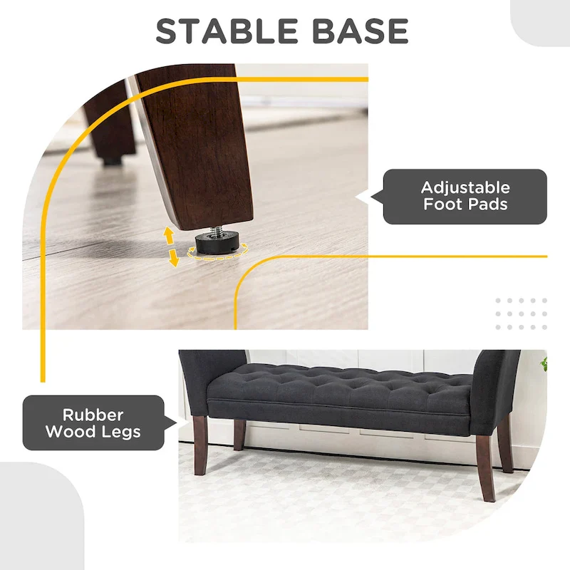 HOMCOM End of Bed Bench with Button Tufted Design, Upholstered Bench