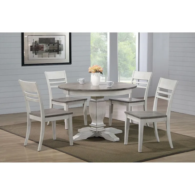 The Gray Barn Avalon 5-piece Transitional Dining Set in Ash and Stormy White