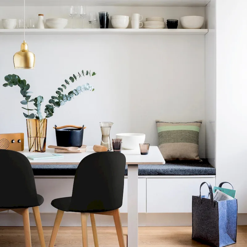 Set of 2 Dining Side Chair with Back Armless Plastic Seat Wooden Legs Kitchen Desk Task Computer