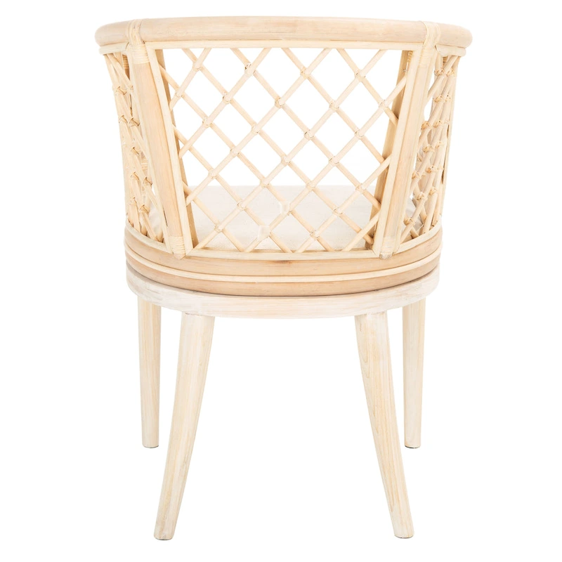 SAFAVIEH Theona Rattan Lattice Arm Chair - 22.3 W x 23 L x 31.3 H - 22Wx23Dx31H