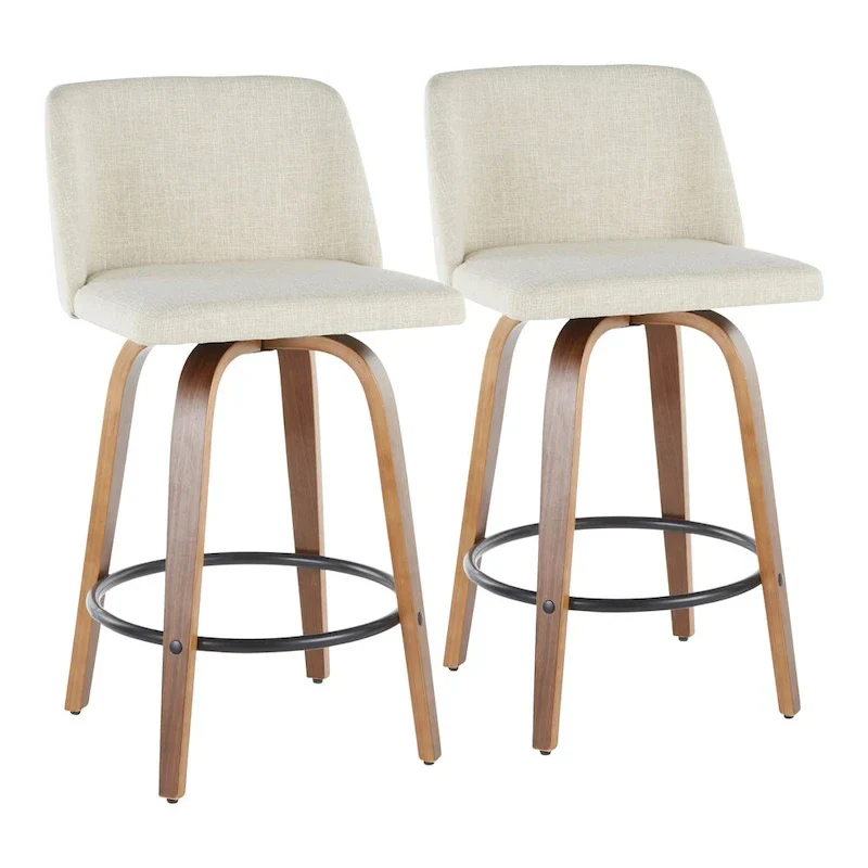 Carson Carrington Vallberga 26 Counter Stool with Black Round Footrest (Set of 2)