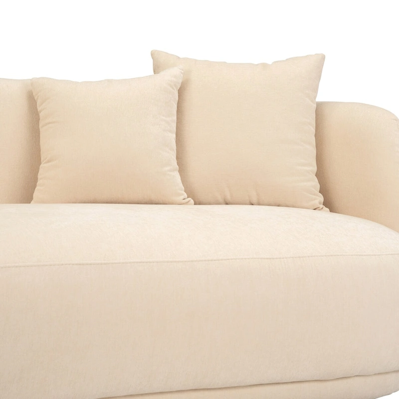 Sagebrook Home Neutral Modern 4 Seat Rectangle Curved Sofa - 117 x 49 x 31