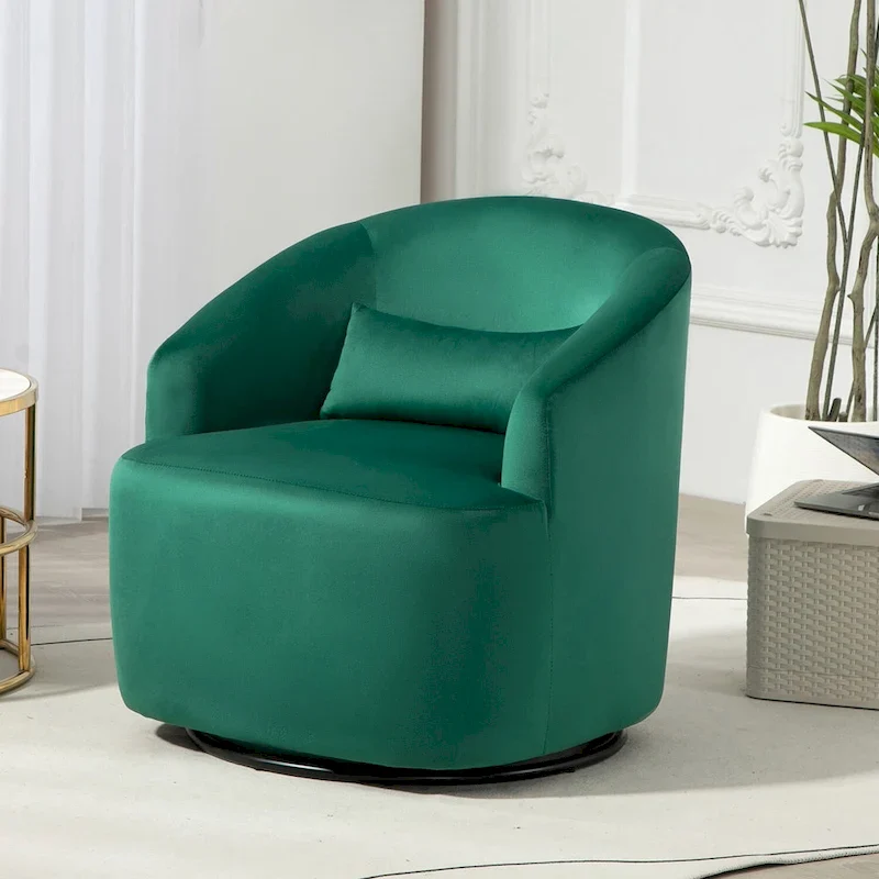 Modern Velvet Upholstered Swivel Accent Chair