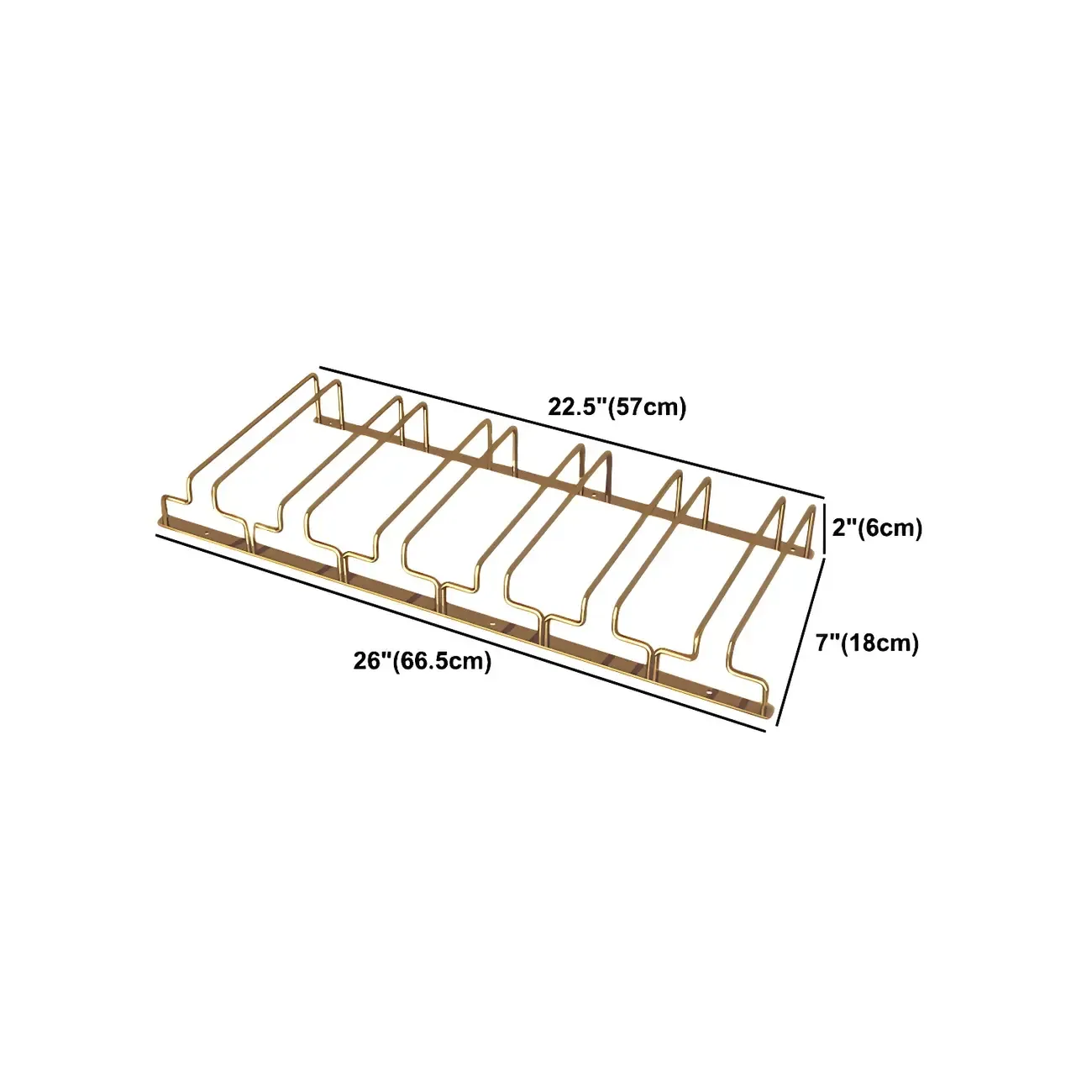 Gold Rectangular Hanging Metal Wine Glass Rack