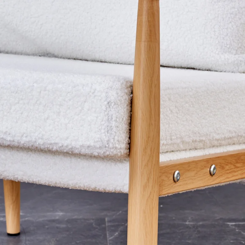 White 28.74 Upholstered Arm Chair with Metal Frame