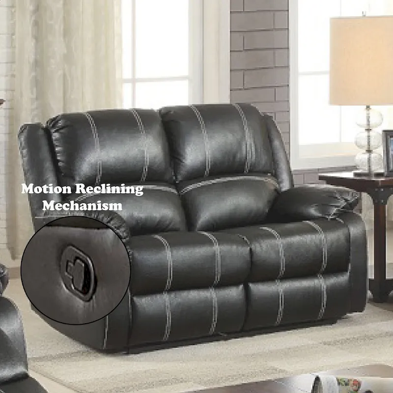 Brown Synthetic Leather Recliner Loveseat
