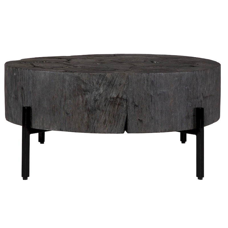 Rustic Wooden Coffee Accent Table - 33.5 - Black