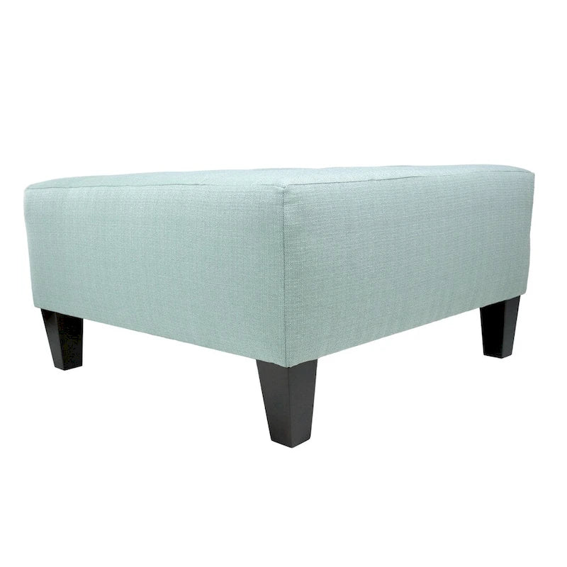 Button Tufted Upholstered Square Ottoman - 34 Inch
