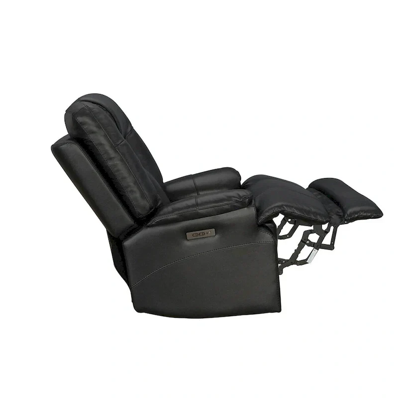 Top Grain Leater Black Zero Gravity Power Recliner With Adjustable Headrest Extendable Footrest