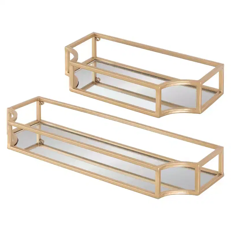 2pc Ciel Metal Wall Shelf Set - Kate & Laurel All Things Decor
