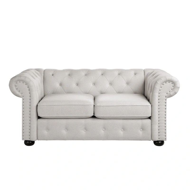 Corvus Aleksis Tufted Chesterfield Loveseat Sofa