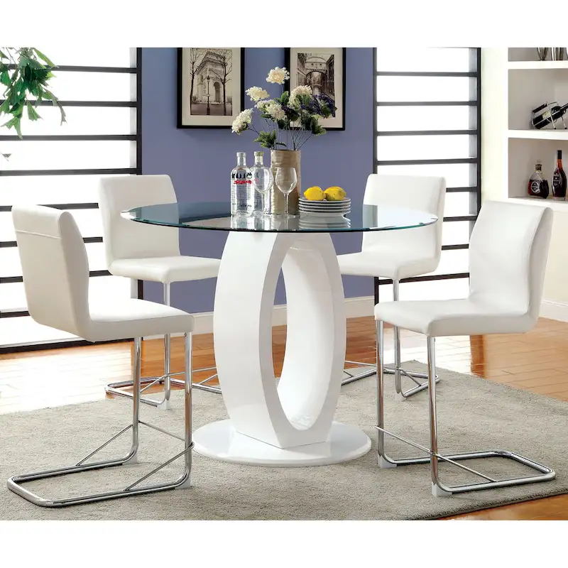 48-inch High-gloss Round Counter Height Table