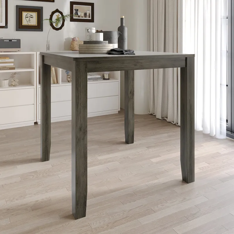 CraftPorch Simple Rustic Square Counter Height Dining Table - Grey