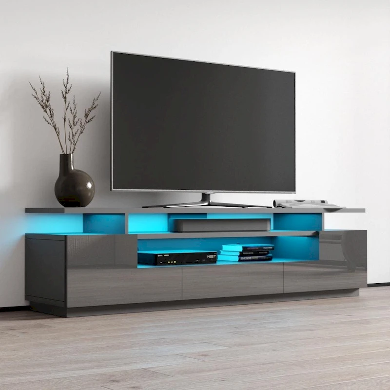 Strick & Bolton Sparkes 77-inch High Gloss TV Stand with LED Lights