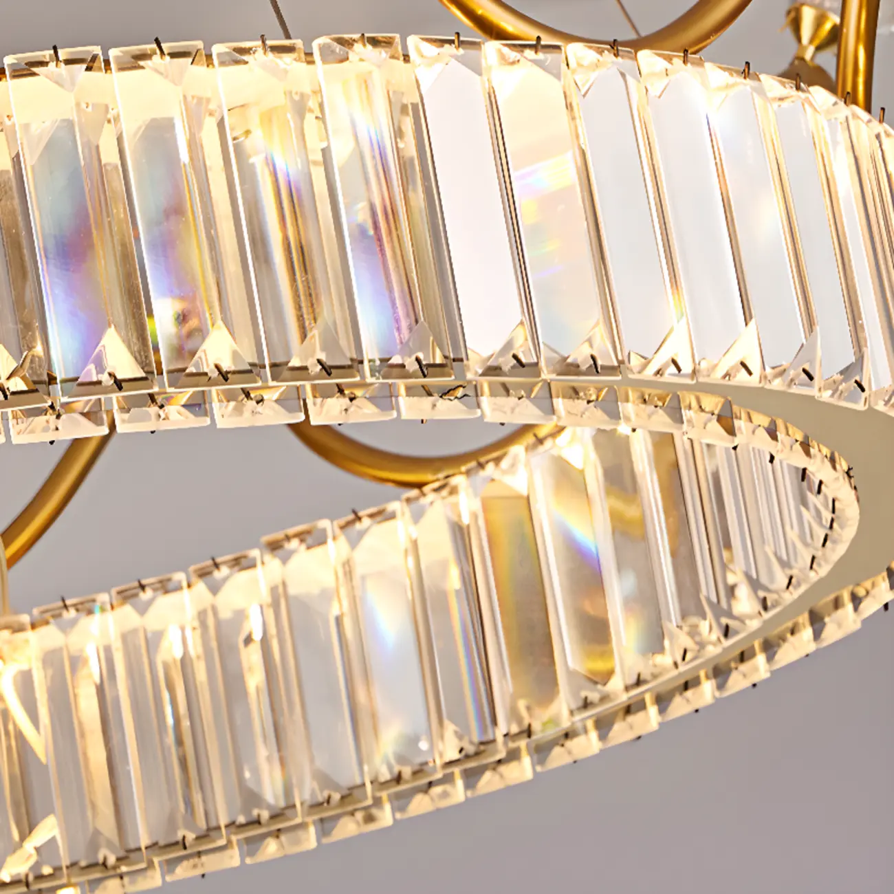 Elegant LED Golden Crown Shape Crystal Chandelier