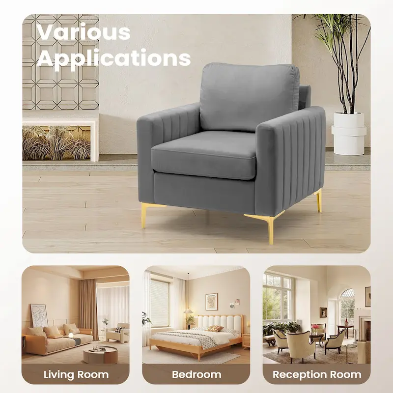 Pellebant Modern Upholstered Accent Armchair Club Chair