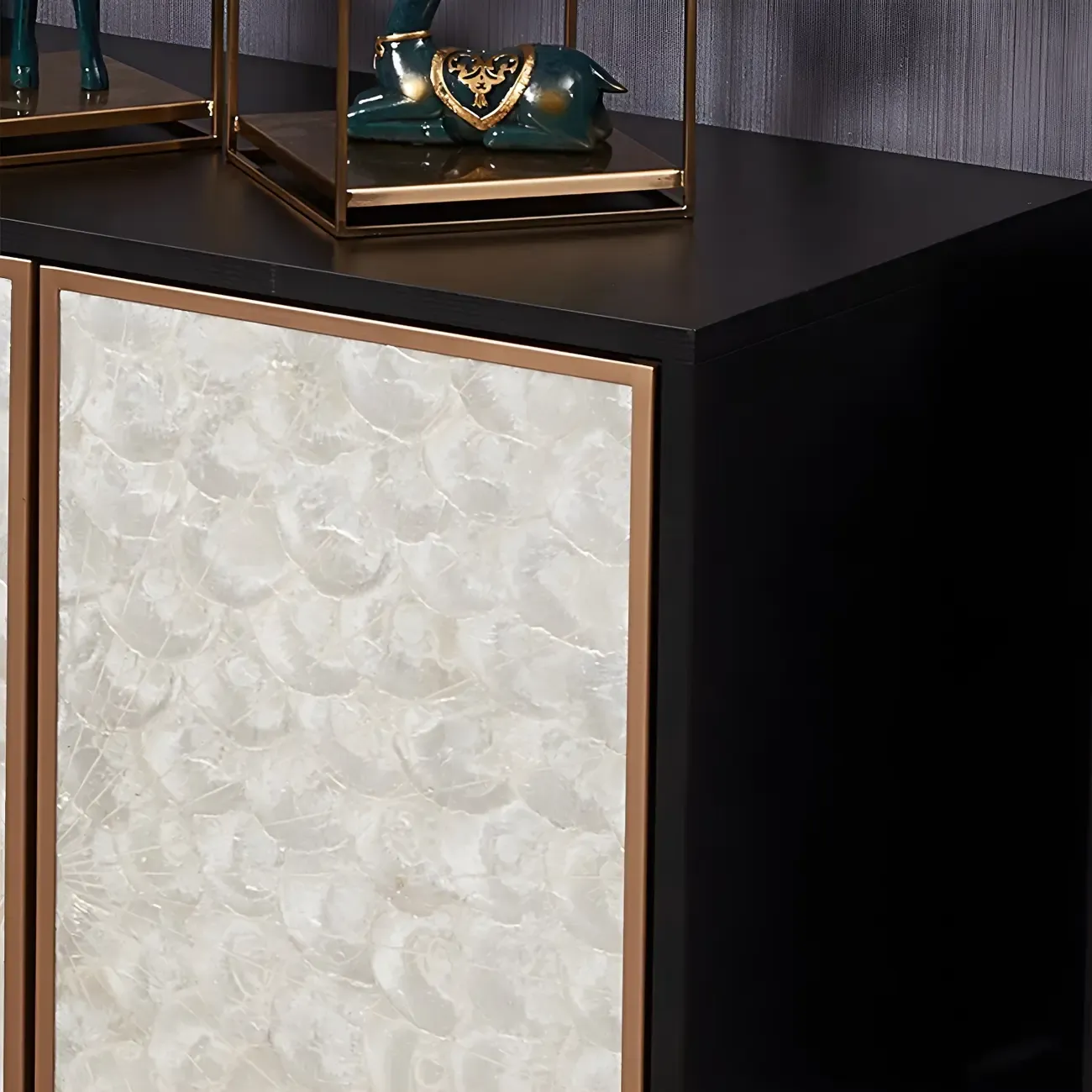 Modern Wooden Sideboard in Silver with Cabinets