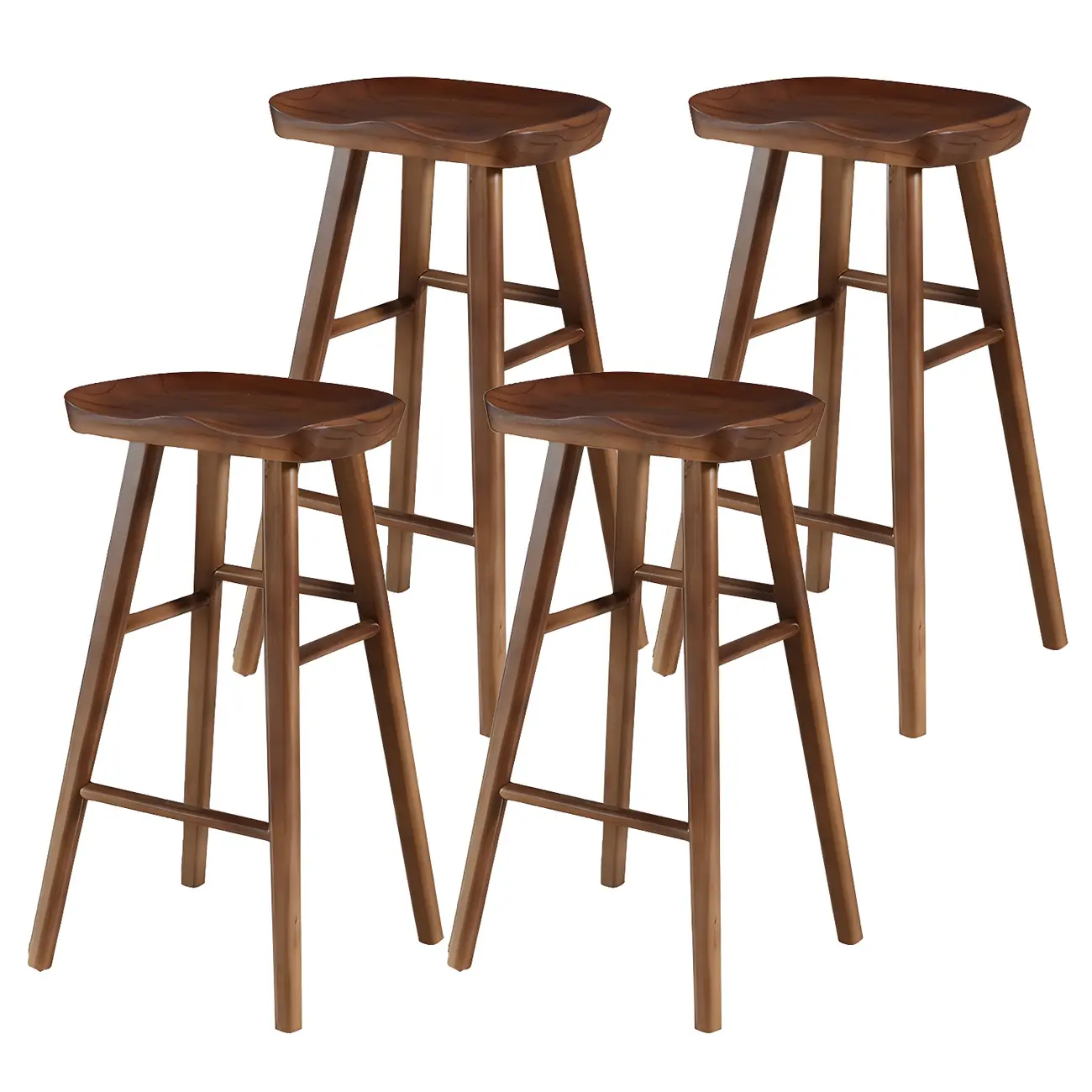Rustic Saddle Backless Bar Stool Counter Height