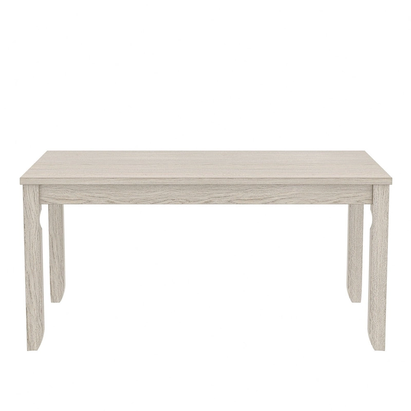 VECELO Grey Solid Wood Dining Table, Kitchen Table with Square Legs, Farmhouse Dining Table