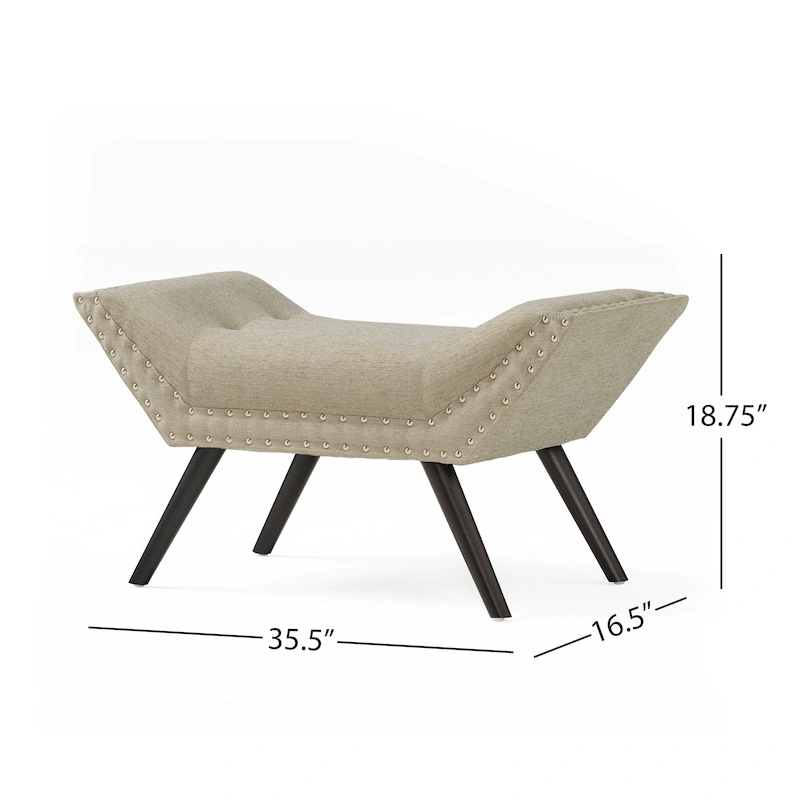 Christopher Knight Home Rosalynn Tufted Fabric Ottoman Bench  Stylish and Multi-Functional