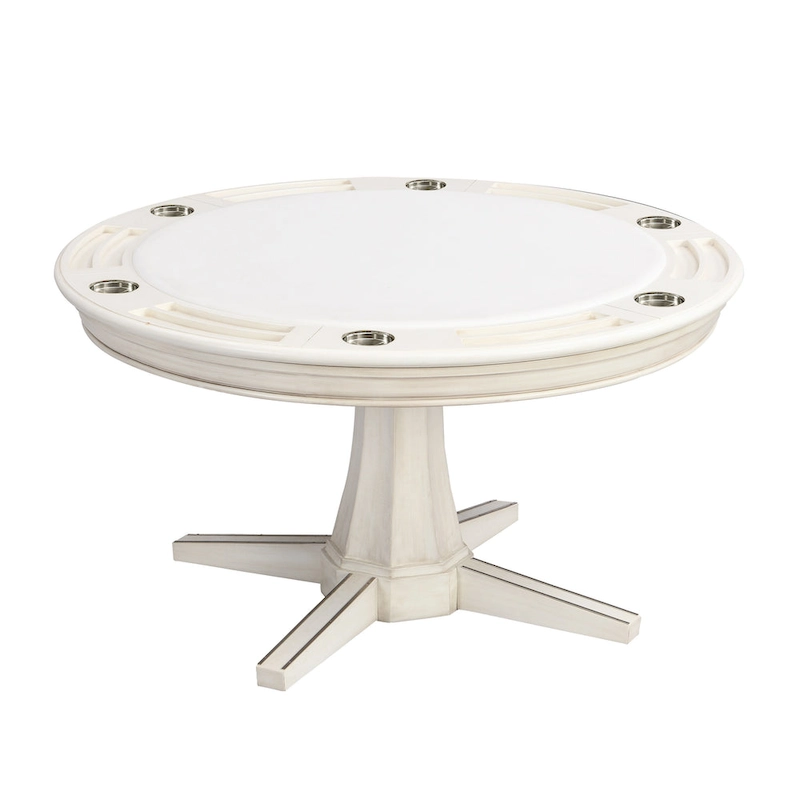 Nami Traditional Antique White 54-inch Wood Round Game Table by Furniture of America