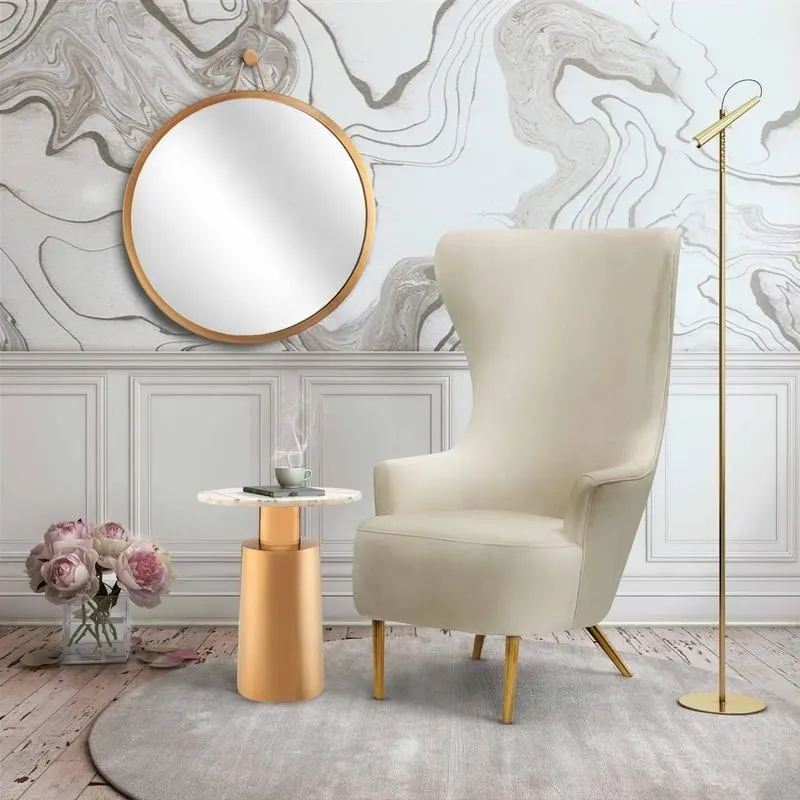 Julia Cream Wingback Velvet Chair
