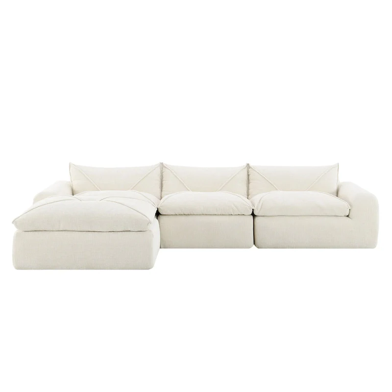116-In Modern Chenille Sectional Sofa with High Density Foam,No Assembly Required