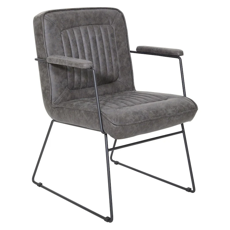 Teigen Faux Leather Chair with Sled Base