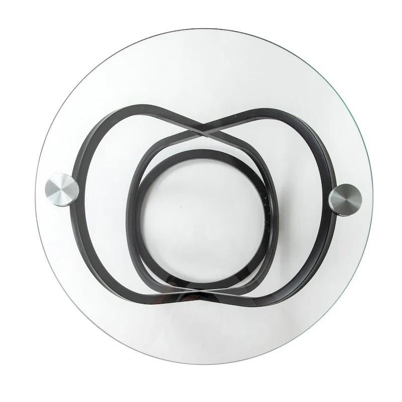 Galaxy Tempered Glass Round End Table - Modern Sculptural Design