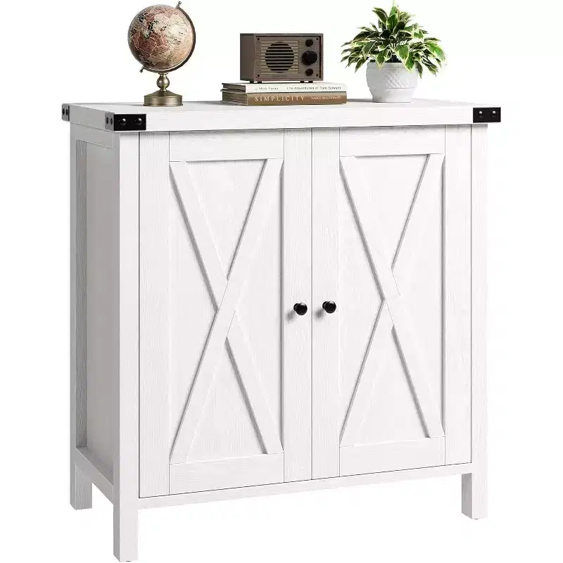 COZONY Buffet Cabinet, 60 Farmhouse Storage Sideboard with 2 Cabinets & Open Shelf, Console Cabinet for Living Room, Dining Room, Hallway