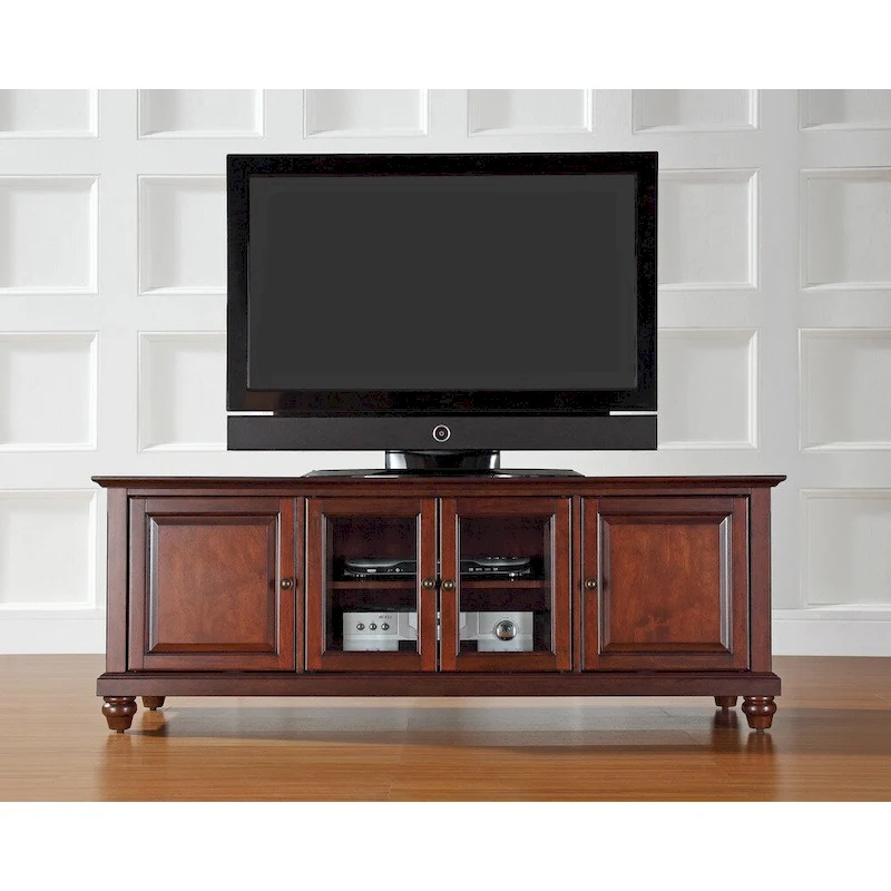 Crosley Cambridge Vintage Mahogany Finish 60-inch Low Profile TV Stand