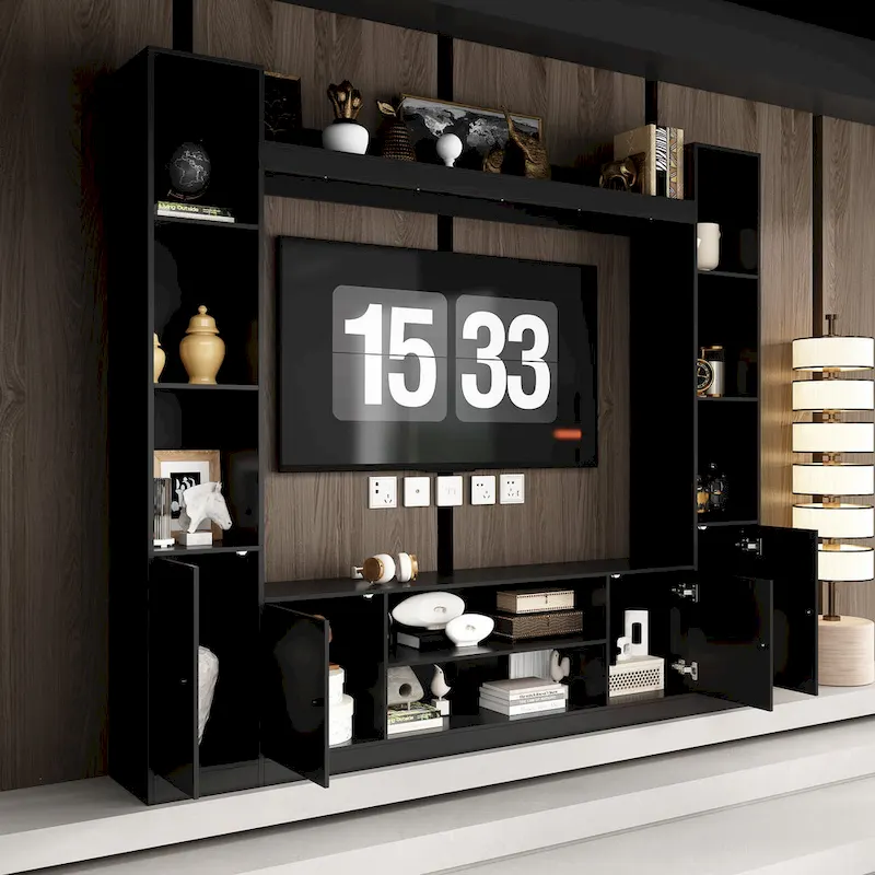 TV Stand/Electric Fireplace Ensemble Cozy Stylish Living Room Solution